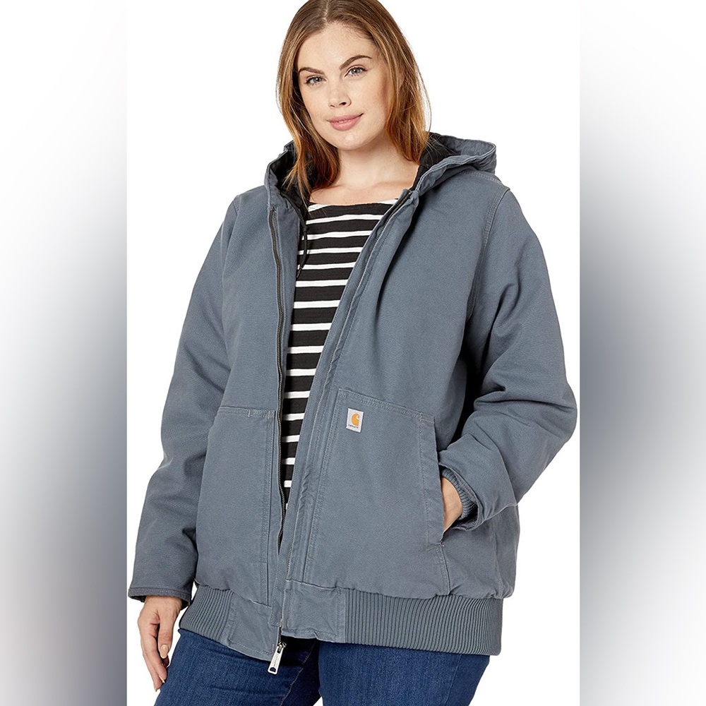 *RARE* Carhartt Women’s Loose Fit Washed Duck Insulated Active Jacket -MAGNESIUM - Picture 4 of 4